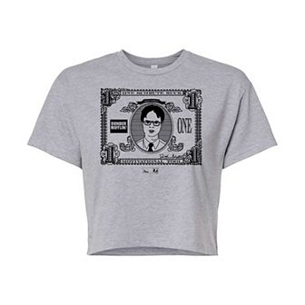 Juniors' The Office Schrute Buck Cropped Tee