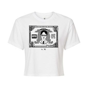 Juniors' The Office Schrute Buck Cropped Tee