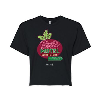 Juniors' The Office Beets Motel Cropped Tee
