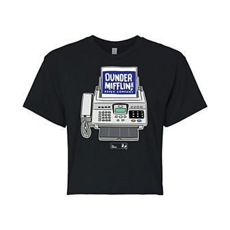 Juniors' The Office Fax Machine Cropped Tee