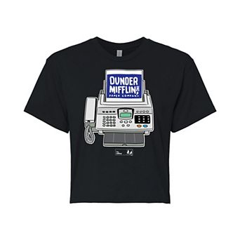 Juniors' The Office Fax Machine Cropped Tee