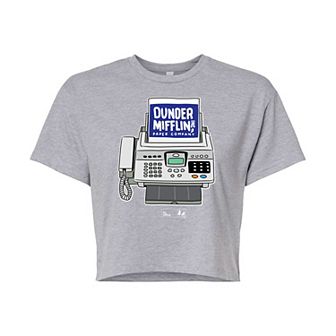 Juniors' The Office Fax Machine Cropped Tee