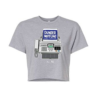 Juniors' The Office Fax Machine Cropped Tee