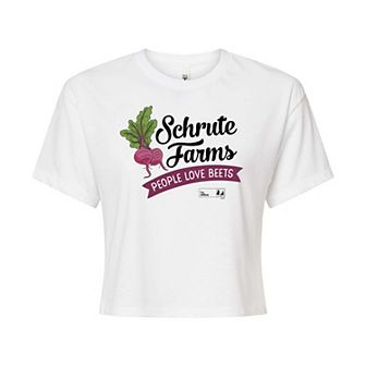 Juniors' The Office Schrute Farms Cropped Tee