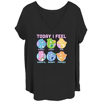 Juniors' Plus Size Care Bears Today I Feel V-Neck Tee