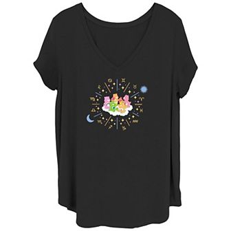 Juniors' Plus Size Care Bears Horoscopes V-Neck Tee