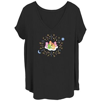 Juniors' Plus Size Care Bears Horoscopes V-Neck Tee