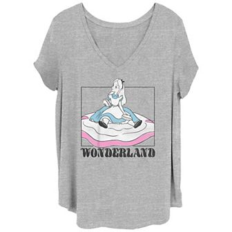 Disney's Alice In Wonderland Juniors' Plus Size Little Bread V-Neck Tee