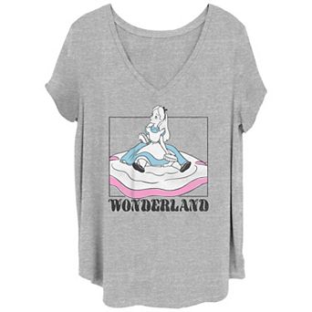 Disney's Alice In Wonderland Juniors' Plus Size Little Bread V-Neck Tee