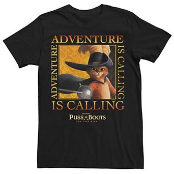 Men's Puss In Boots Adventure Calling Tee