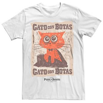 Men's Puss In Boots Orange Cat Tee