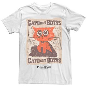 Men's Puss In Boots Orange Cat Tee
