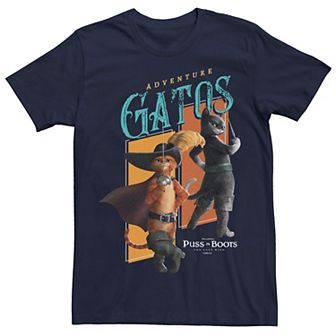 Men's Puss In Boots Adventure Gatos Tee