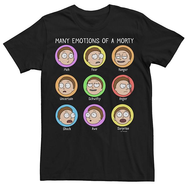 Men's Rick And Morty Faces Emotions Tee