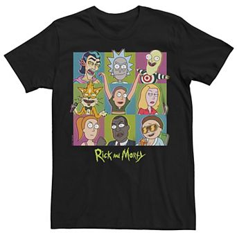 Men's Rick And Morty Characters Boxes Tee