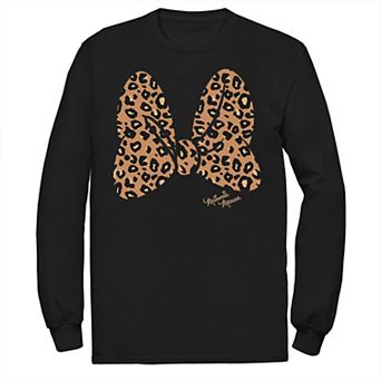 Men's Disney's Minnie Mouse Leopard Print Bow Tee