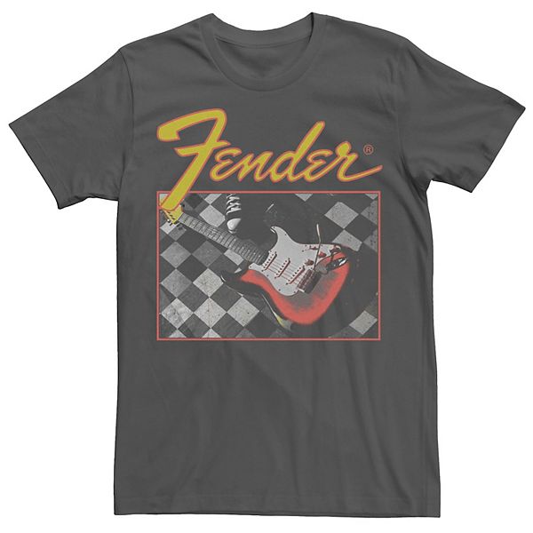 Men's Fender Checkered Guitar Retro Poster Tee