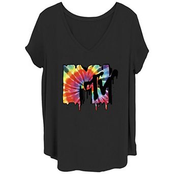 Juniors' Plus Size MTV Raiinbow V-Neck Graphic Tee