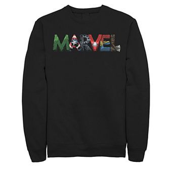 Men's Marvel Avengers Character Text Portrait Sweatshirt