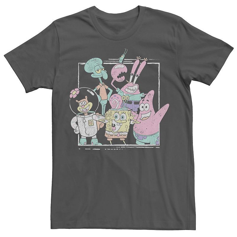 Men's SpongeBob SquarePants Bikini Bottom Gang Tee, Size: XXL, Grey