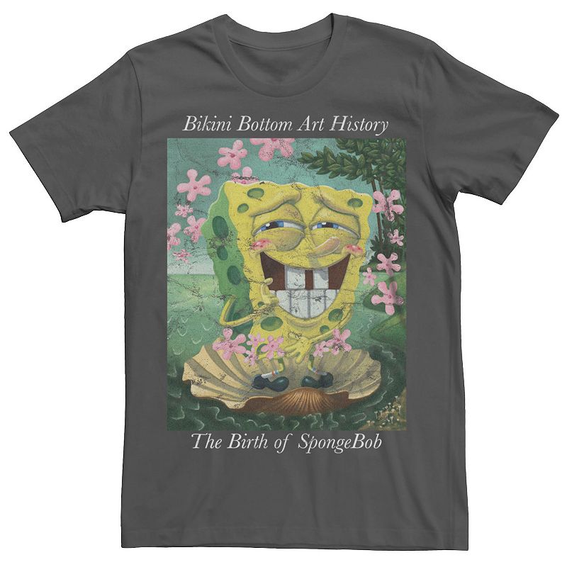 Men's SpongeBob SquarePants Bikini Bottom Art History Tee, Size: Medium, Grey