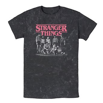 Men's Stranger Things Faded Cast Poster Mineral Wash Tee