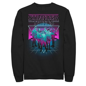 Men's Stranger Things Group Shot Neon Triangle Sweatshirt
