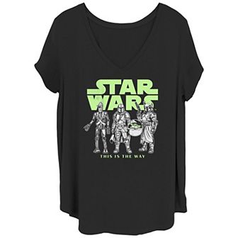 Disney's Star Wars Juniors' Plus Size Logo Lineup V-Neck Graphic Tee