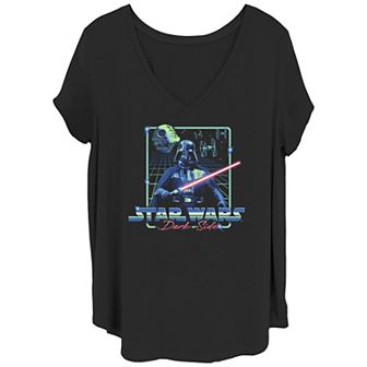 Disney's Star Wars Juniors' Plus Size Dark Side Darth Vader V-Neck Graphic Tee