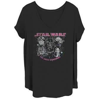 Disney's Star Wars: The Saga Continues Juniors' Plus Size V-Neck Graphic Tee