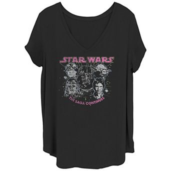 Disney's Star Wars: The Saga Continues Juniors' Plus Size V-Neck Graphic Tee