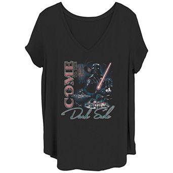 Disney's Star Wars Juniors' Plus Size Come To The Dark Side V-Neck Graphic Tee