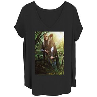 Juniors' Plus Size The Lord Of The Rings Legolas In The Dark Forest V-Neck Tee