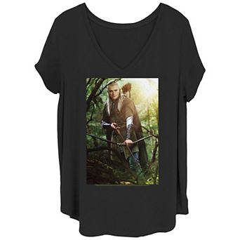Juniors' Plus Size The Lord Of The Rings Legolas In The Dark Forest V-Neck Tee