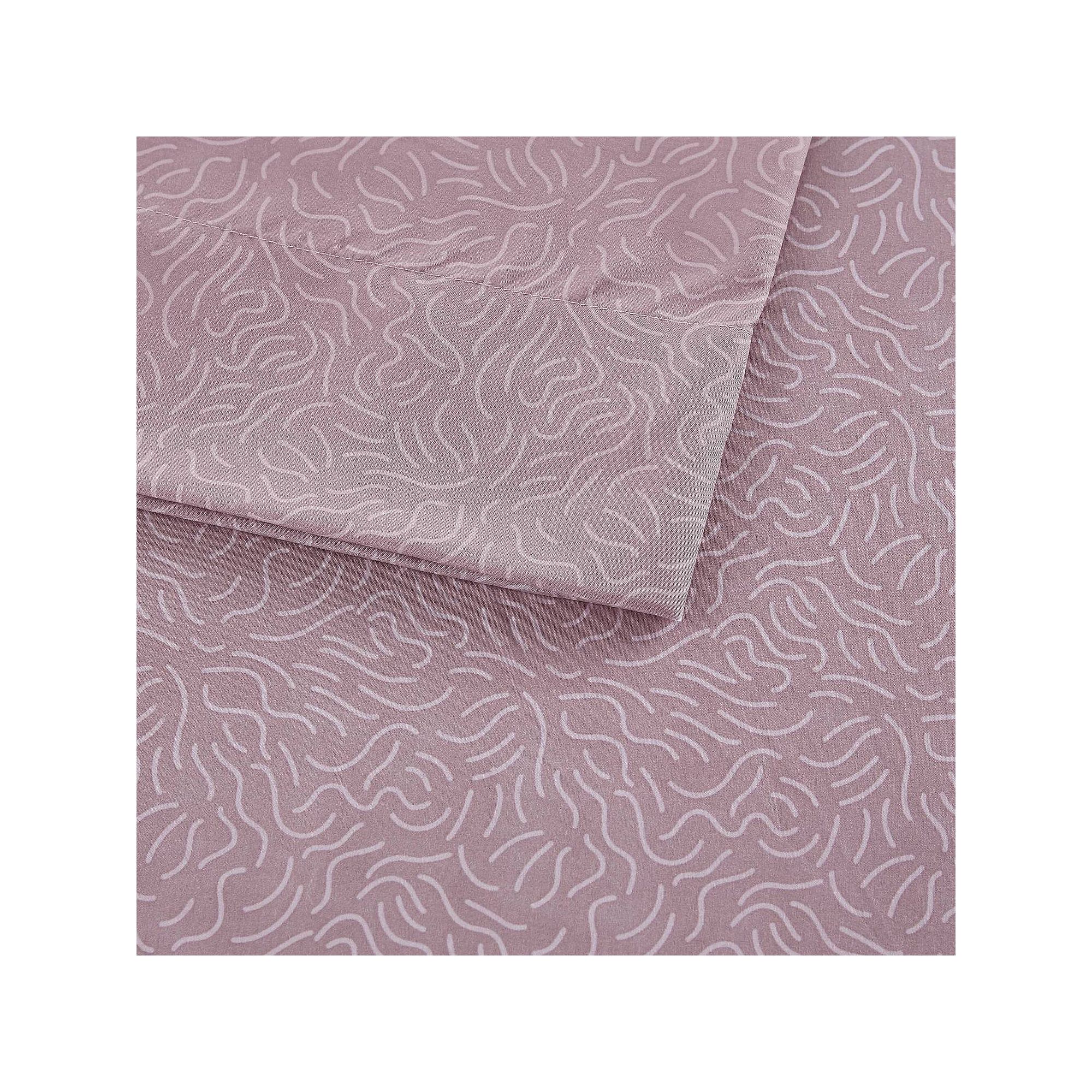 Intelligent Design Printed Microfiber Sheet Set, Blush Waves