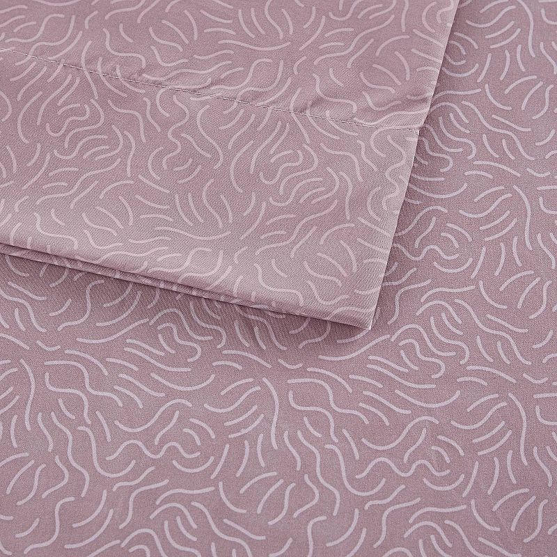 Intelligent Design Twin Print Microfiber All Season Soft Wrinkle Free Sheet Set Blush: Machine Washable, OEKO-TEX Certified