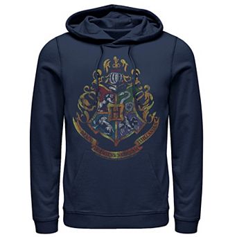 Men's Harry Potter Hogwarts Crest Distressed Graphic Hoodie