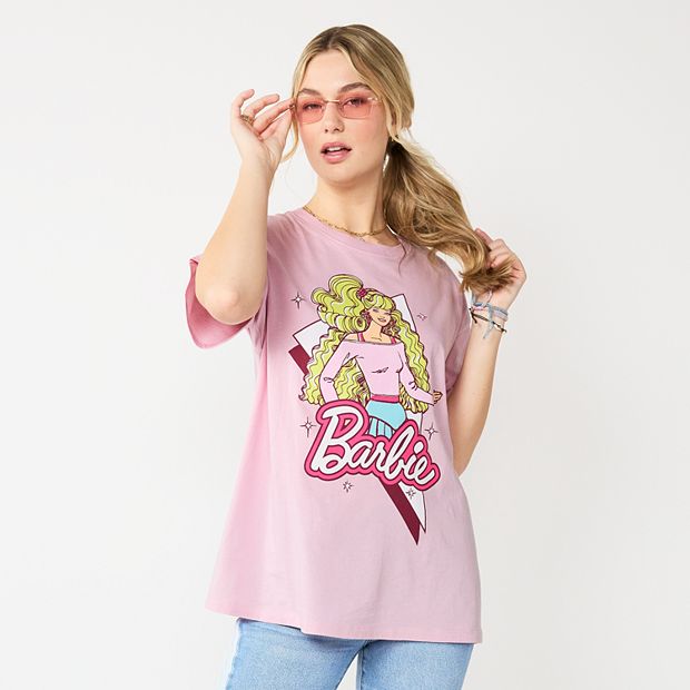 Womens ladies t shirt fashion BARBIE TEE LOGO S,M,L,XL PINK COTTON