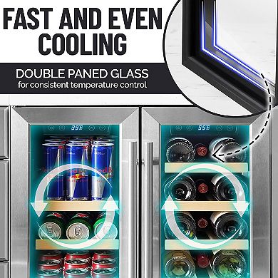 Zulay Kitchen CavaPro Dual Zone Wine Cooler Refrigerator 24”