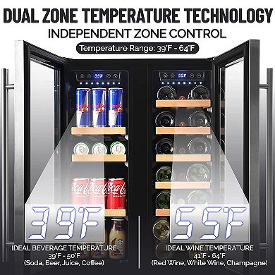 Zulay Kitchen CavaPro Dual Zone Wine Cooler Refrigerator 24”