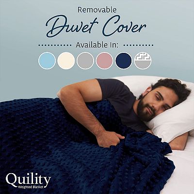 Quility 20 Pound Weighted Blanket Duvet Cover for Adults F Q 60 x 80