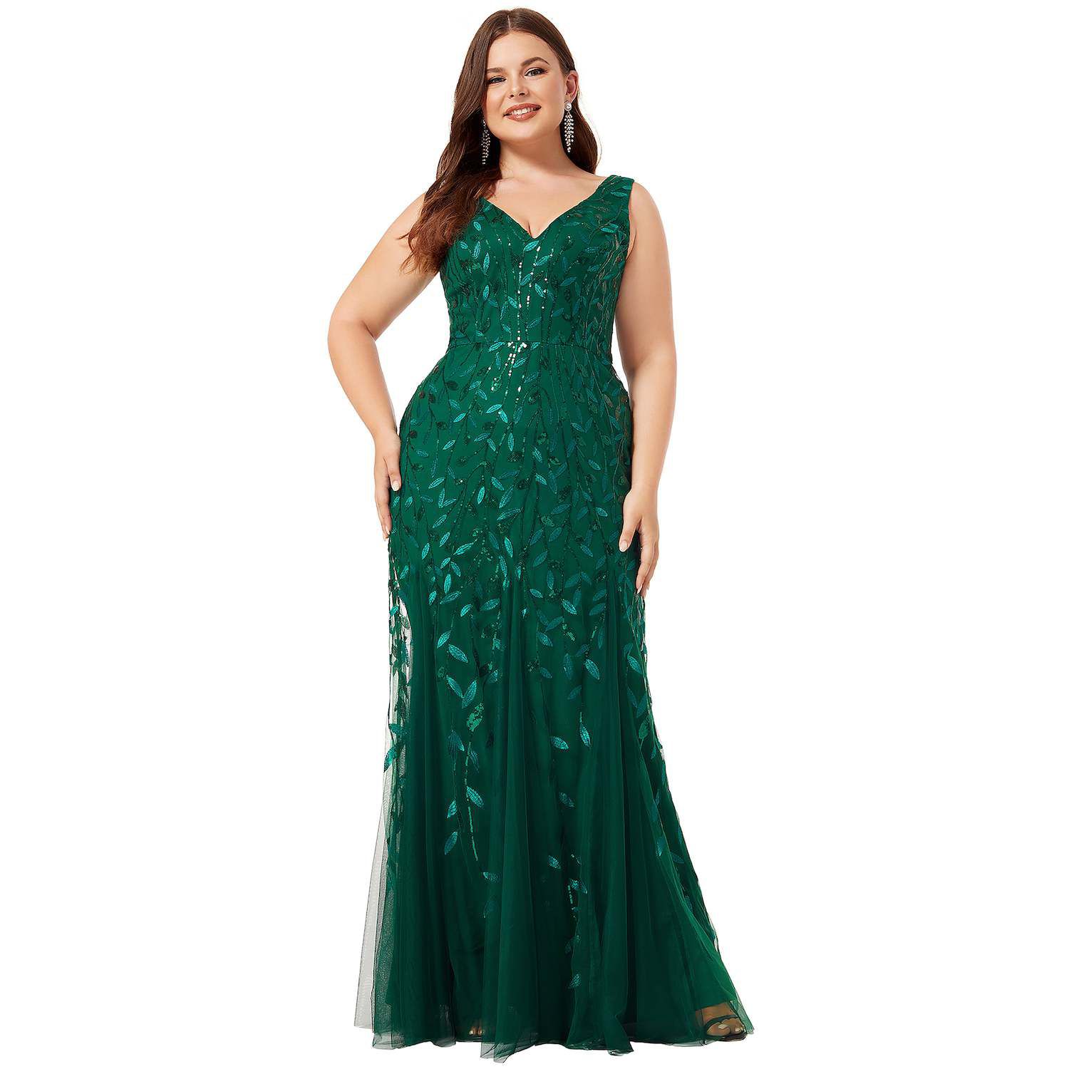 Plus Size Maxi Sequin Formal Dresses & Gowns