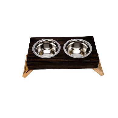 Country Living Elevated Dog Wood Feeder - Brown/Medium