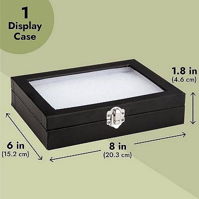 Insect Display Case with Glass Top, Riker Mount for Collecting Butterflies and Bugs (8 x 1.8 x 6 In)