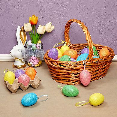 36x Easter Plastic Egg Ornaments for Holiday Home Decorations, Party Favor Decor