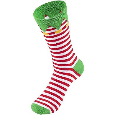 Christmas Elf Socks, Holiday Striped Crew Socks for Men and Women ...