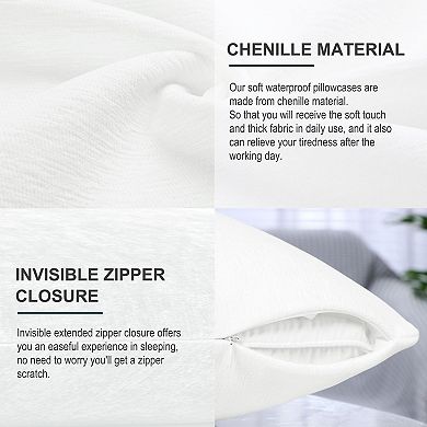 Chenille Throw Cushion Pillow Covers Soft Decorative Water Repellent 16"x16"