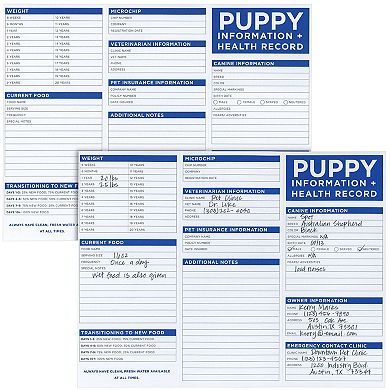 60 Pack Puppy Vaccine Cards, Canine Health Record Pamphlets (8.5 X 11 In)