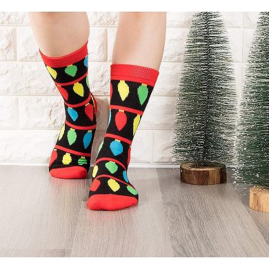 2 Pairs Christmas Tree Socks for Adult Women, Xmas Holiday Party Novelty Gifts, Unisex, One Size