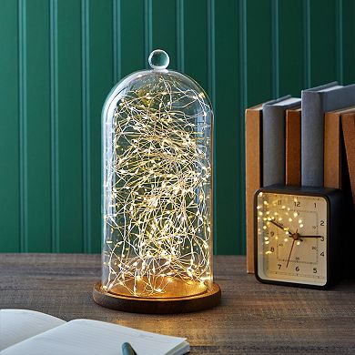 11 Inch Cloche Glass Dome with Base for Plants, Food, and Candles (5.1 x 5.1 x 10 In)